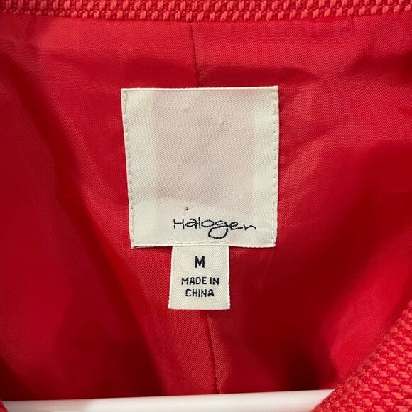 Halogen Dark Coral Red 3/4 Sleeve Thick Blazer Jacket Women’s Size M - Picture 3 of 5